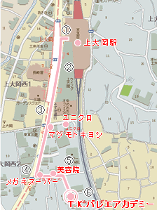 T.K.バレエアカデミー地図